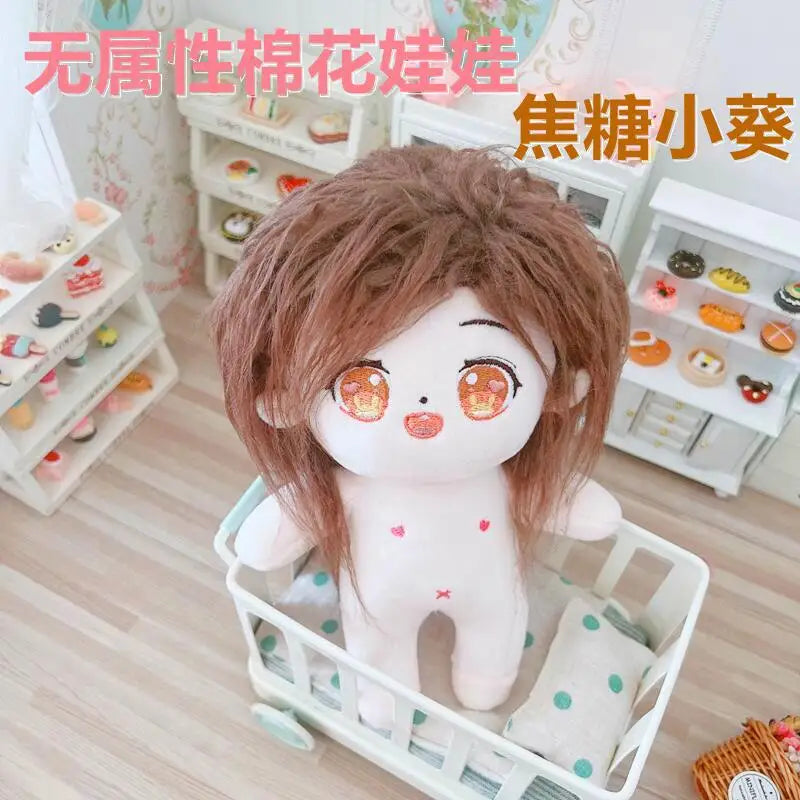 20cm IDol Doll Skeleton No attributes Star Plush Cotton Dolls Cute long Fried Hair Curly Hair Toys Fans Collection Children Gift