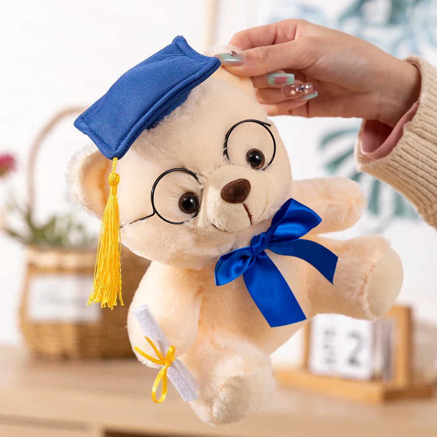 1 Piece 23cm Graduation Bear Plush Toy Cute Teddy Bear Soft Doll Boys Girls Students Graduation Gift