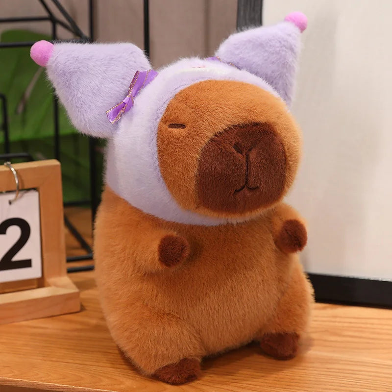 Disney Stitch Lucifer Cat Capybara Plush Toy Sanrio  Anime Hello Kitty Kuromi Pikachu Stuffed Doll Capibala Wear Clothe Kid Gift