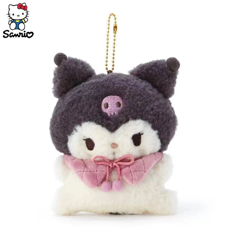 Sanrio Plush Keychain Dolls Pochacco Kuromi Split Series Doll Cinnamonroll Melody Backpack Pendant  Children's Plush Toys Gifts