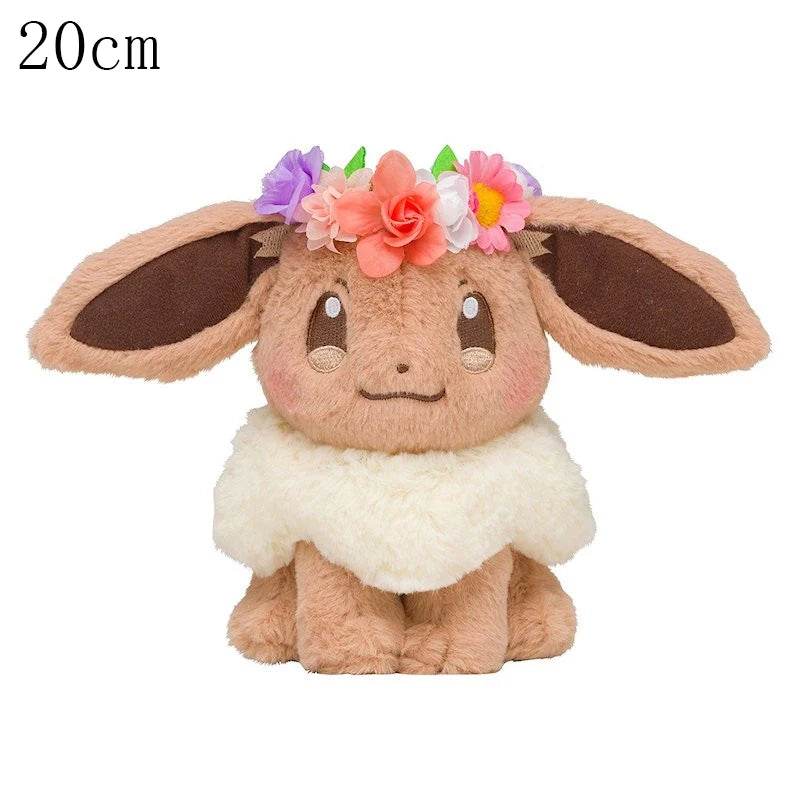 Original Pokemon Plush Easter Series Wreath Pikachu Eevee Scorbunny Sylveon Ponyta Pawmi Plushies Toys Hobbies Kids Xmas Gifts