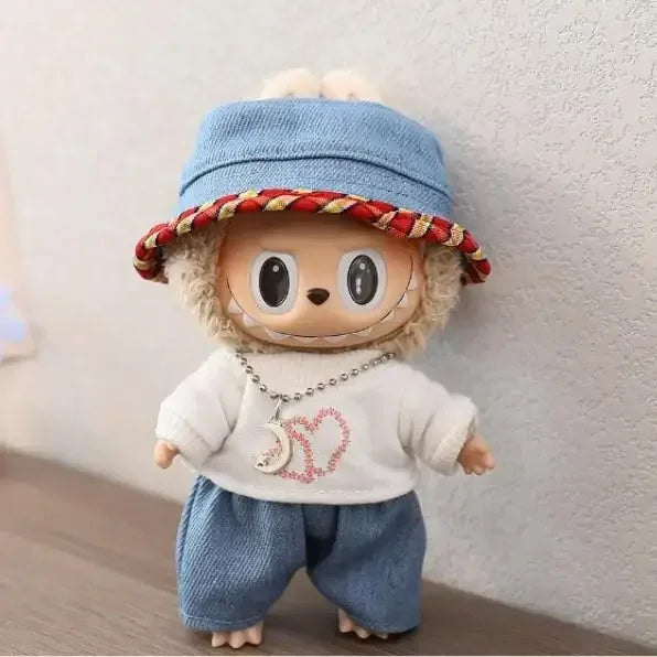 17cm Mini Plush Doll'S Clothes Outfit Accessories For Korea Kpop Exo Labubu Idol V1 V2 casual suit hat shoes Clothing Gift