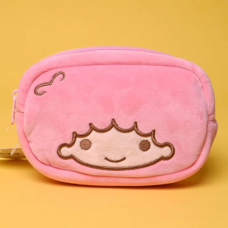 4 Pcs Japanese Sanrio Plush Toy Cosmetic Bag Melody Gemini Plush Doll Coin Purse Cell Phone Sundries Cinnamoroll Storage Bag