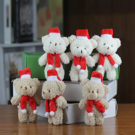 2/10Pcs/Lot Soft Stuffed Bear Plush Toys Mini Teddy Bear Dolls Toy Small Gift Party Wedding Keychain Bag Pendant Christmas Gifts