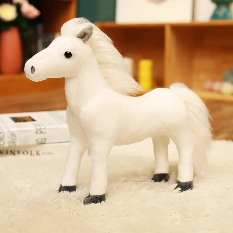 20/30/40cm Cartoon Simulation Horse Plush Foal Toys Anime Animal Stuffed Dolls Kawaii Home Decor Kids Xmas Birthday Gifts