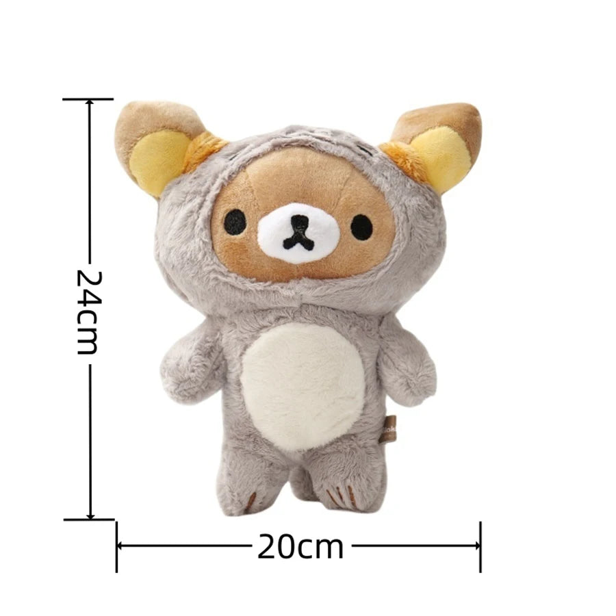 Strawberry Rilakkuma Plush Kawaii Anime Brown Bear Pelcuhe Teddy bear Stuffed Doll Cute Couple Toys Present Birthday Gifts