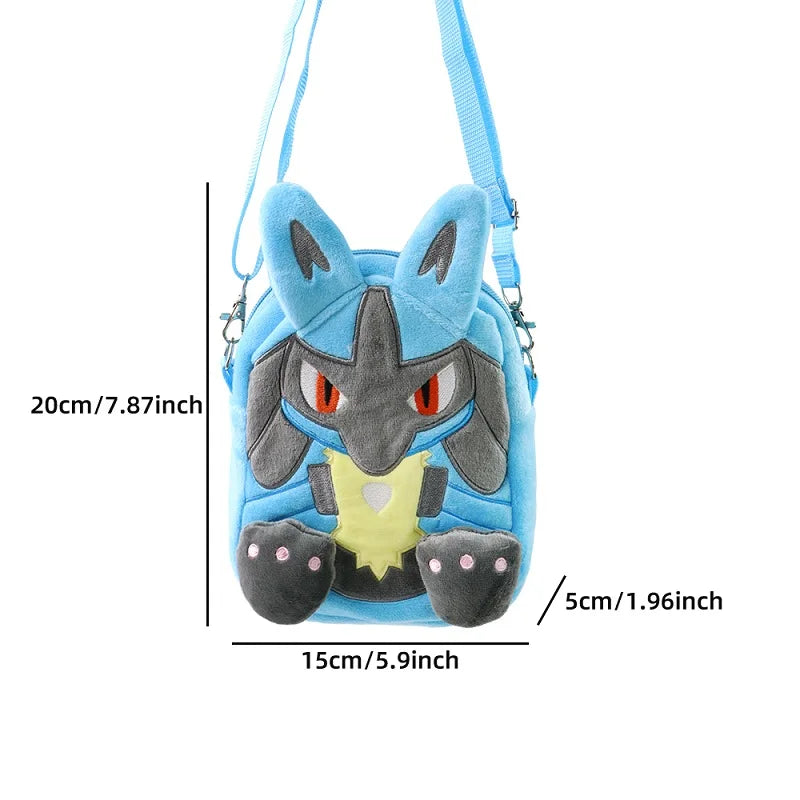 Pokemon Plush Toys Crossbody Bag Cute Gengar Rowlet Pikachu Lucario Eevee Mimikyu Fashion Mobile Phone Bag  Peluche Dolls Gifts