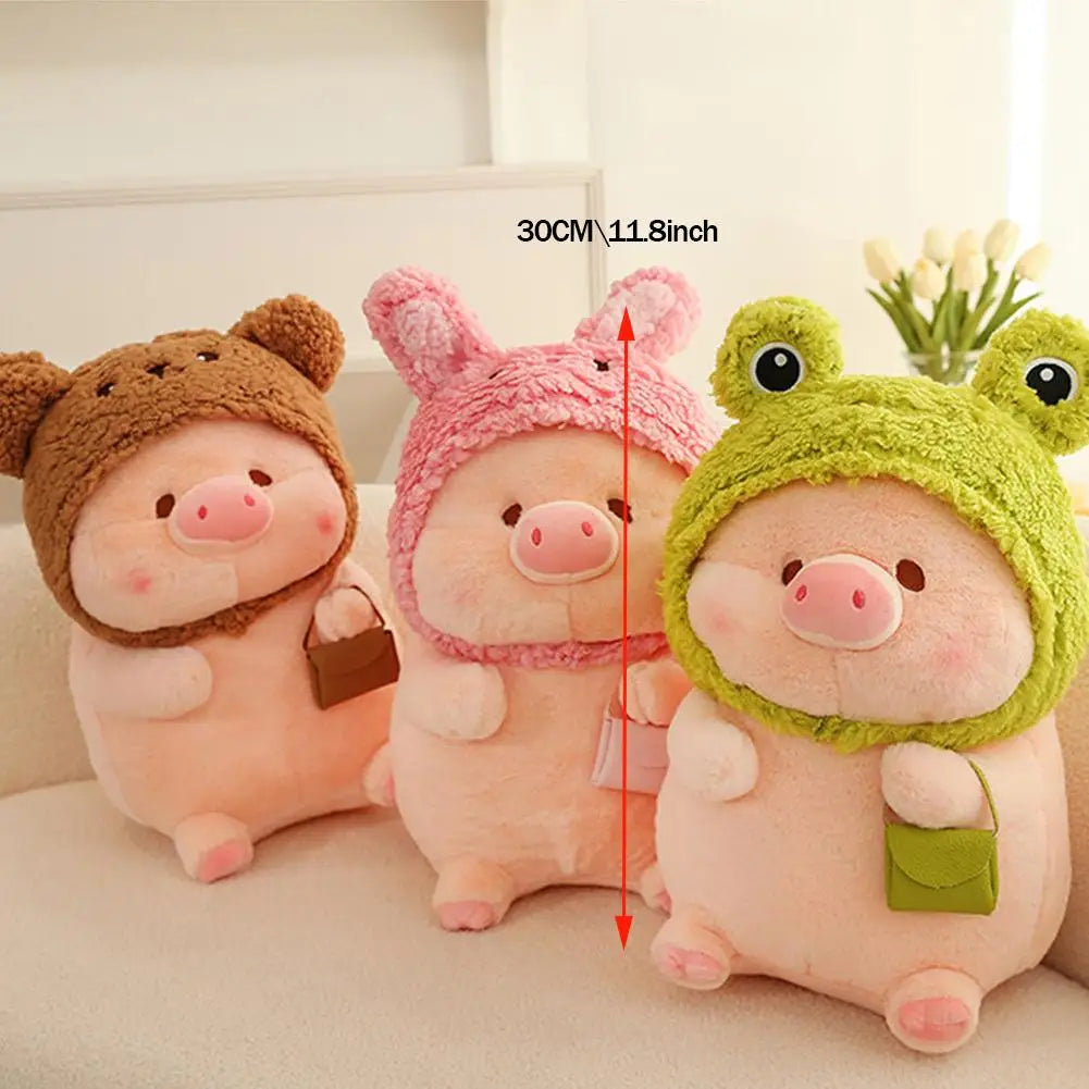 Pig Plush Toy Transforms Into Lulu Pig Doll 30CM Cute Hat Pig Plush Fill Doll Children's Birthday Christmas Gift For Girls