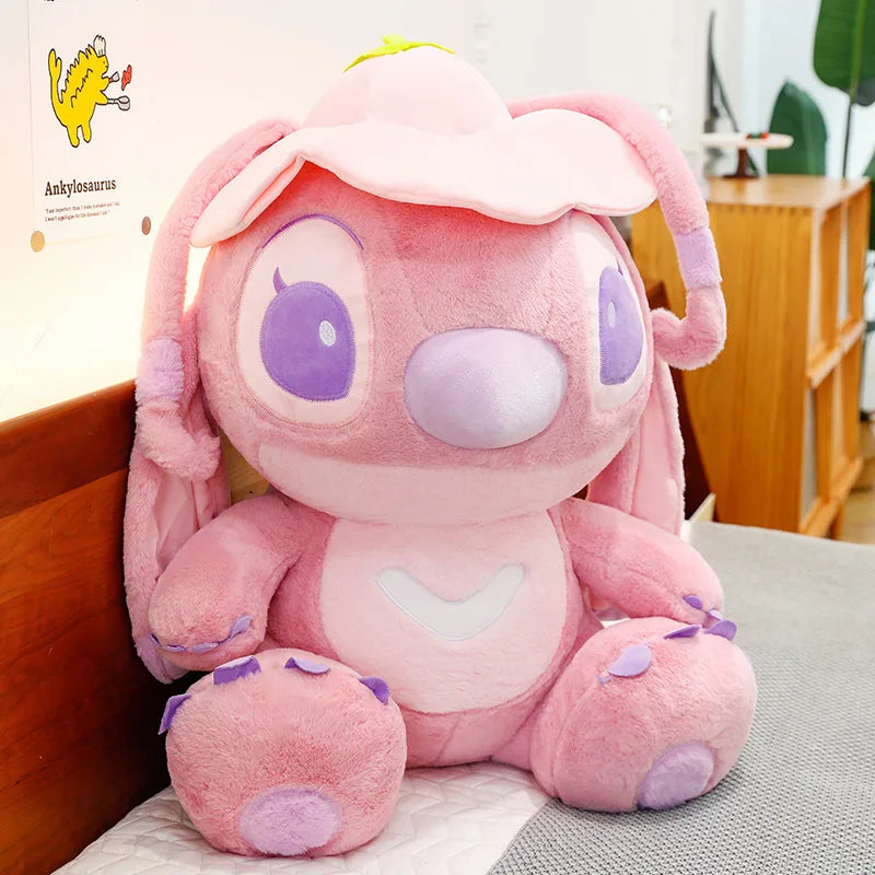 30/45/60cm Lotus Leaf Angel Doll Stitch Doll Disney Stuffed Plush Toy Children's Pillow Sleeping with Birthday Decoration Gift