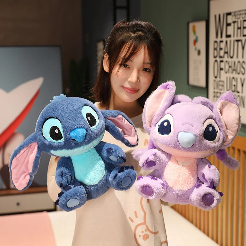 Lovely Sitting Stitch Plush Toy Stuffed Cartoon Anime Lilo & Stitch Angel Plushies Cuddly Doll Throw Pillow Gifts Girl Kids