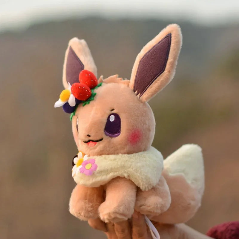 Easter Spring Festival Pokemon Plush Toys Pikachu Eevee Stuffed Toy Kawaii Flower Corolla Elf Peluche Doll Kid Birthday Gift