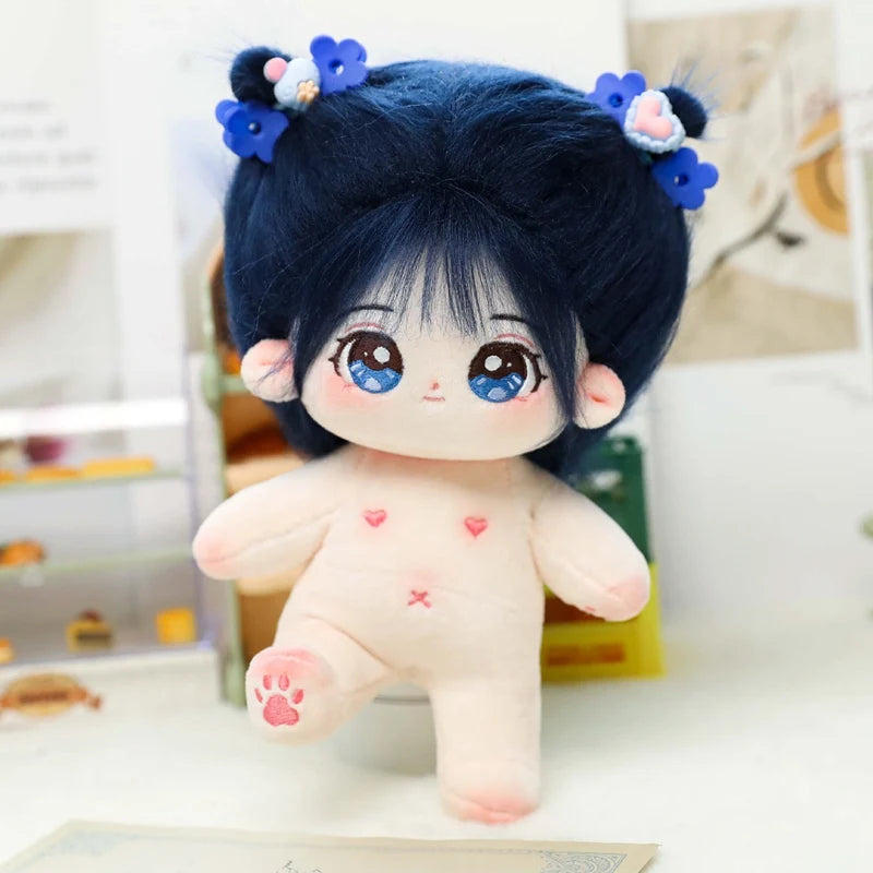 20cm Kawaii Plush Cotton Doll Idol Stuffed Super Star Figure Dolls No Attribute Fat Body Crying Doll Can Change Clothes Gift