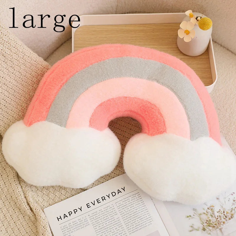 Rainbow Color Party Plush Pillow Soft Moon/Rainbow/Star Stuffed Cartoon Cushion Toy Doll Home Decoration Sofa Pillow Gift