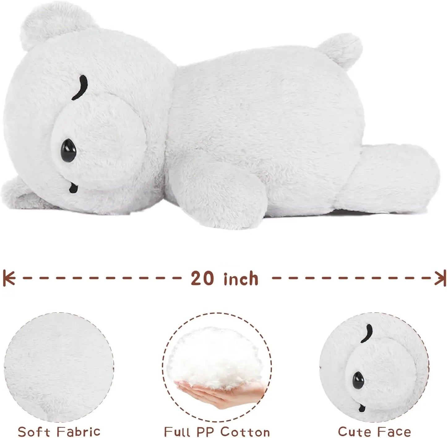 Tezituor 20" Big Teddy Bear Stuffed Animals, Soft Koala Bear Plush Toy Hugging Baby Pillow for Kids, Gray