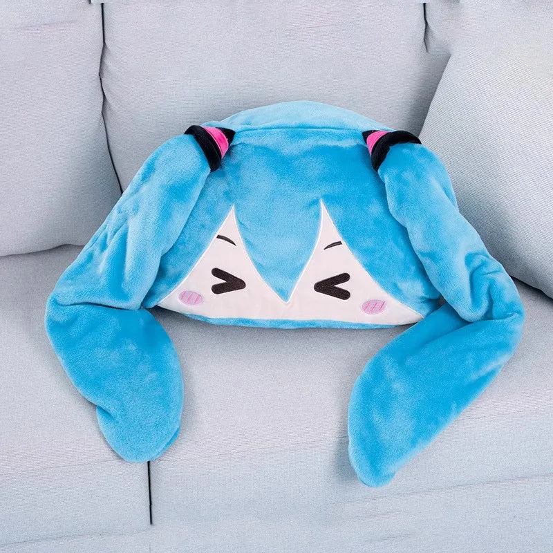 Kawaii Hatsune Itabag Multi Functional Hooded Air Conditioning Blanket Soft And Warm Siesta Shawl Miku Flannel Cloak Gift