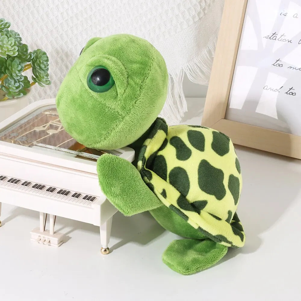 1 Pcs Turtle Plush Toy Big Eye Green Plush Doll Stuffed Animal Turtle Toys