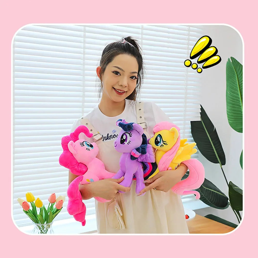 30CM My Little Pony Kawaii Toys Pinkie Pie Fluttershy Twilight Sparkle Soft Stuffed Dolls Ornaments Plushie Gifts For Kids