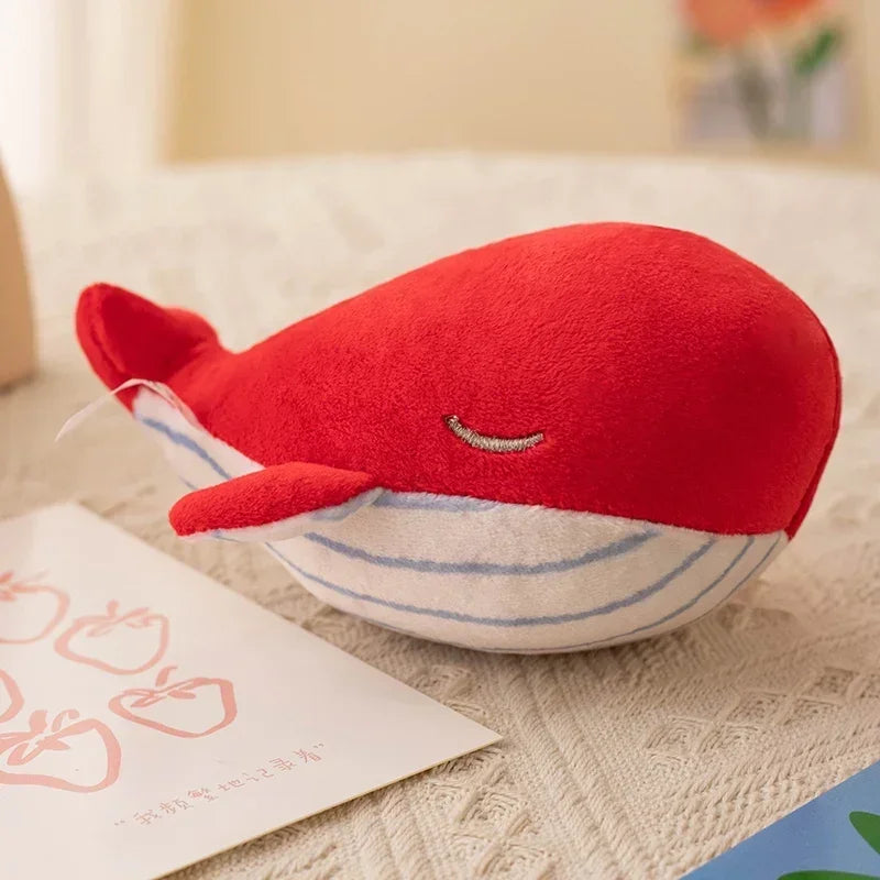 12CM Plush Whale Pendant Soft Stuffed Sea Animal Plush Toy Cartoon Blue Whale Keychain Bag Decoration Cute Birthday Gift