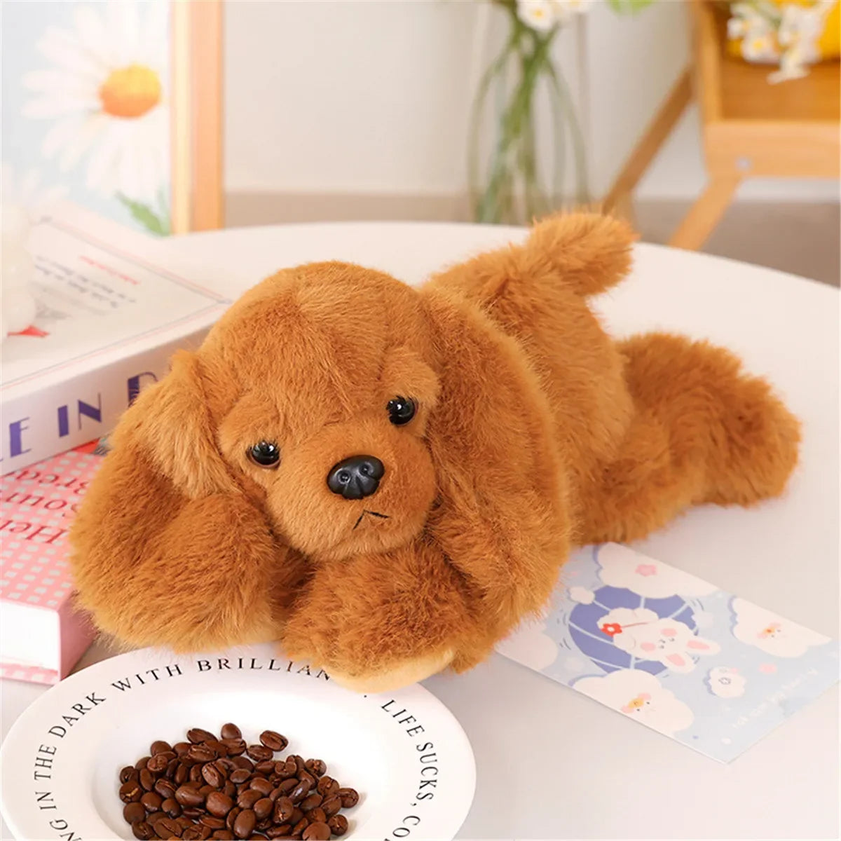 30cm Creative Realistic  Dog Lucky Simulation Dog Poodle Plush Toys Handmade Realistic Figure Toy Plush Stuffed Animals