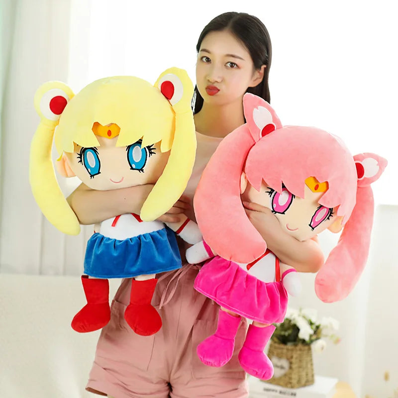 25Cm Kawaii Sailor Moon Plush Toys Tsukino Usagi Moon Cat Moon Hare Girly Heart Chibiusas Stuffed Anime Dolls Kid Gifts