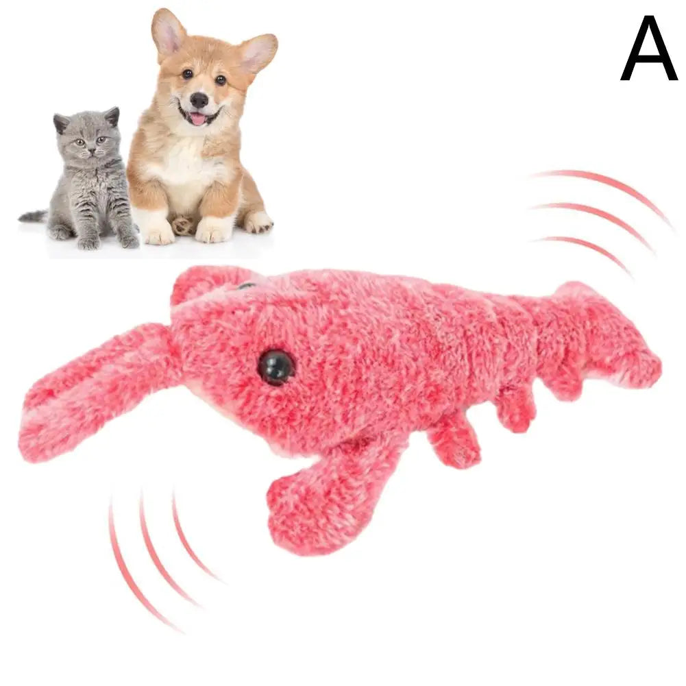 Moving Cat Toys Electric Lobster Rechargeable Simulation Jumping Shrimp Plush Electric Pet Teasing Cat Dogs Toys Pet Supplies