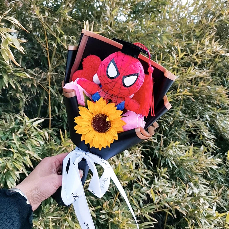 Hot Super Hero Spider-Man The Avengers Graduation gift Plush bouquets Stuffed Soft Lovely Kids Christmas Day Birthday Gifts