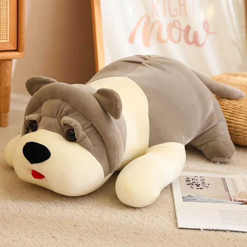 80/100cm Plush Toy Plush Puppy Doll Creative Holiday Decor Children's Gift Cartoon Puppy Shar-pei Dog Lying Pillow Nice Gift