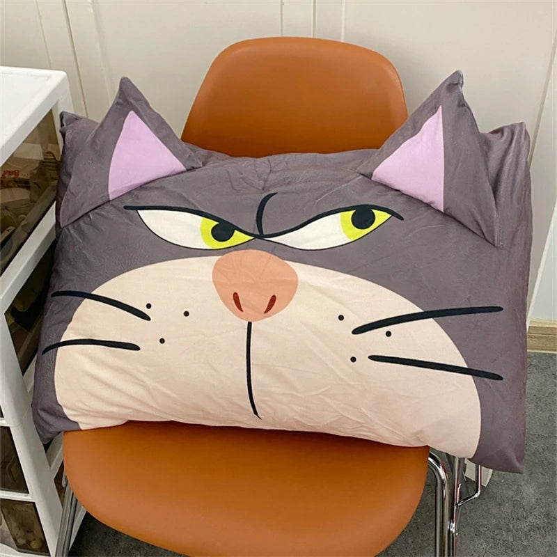 Disney Lucifer Cat Pillowcase Lovely Lucifer Cat Pillow Cover Cute Anime Grey Cat Pillowcase Bed Home Decor Gifts Girl