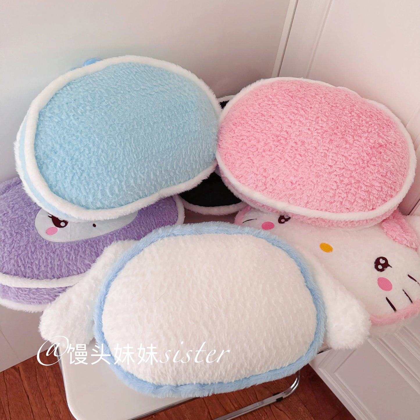 Sanrio Hello Kitty Plushies Doll Kuromi Cinnamoroll My Melody Throw Pillow Hangyodon Plush Toy Sofa Bed Back Cushion Xmas Gifts