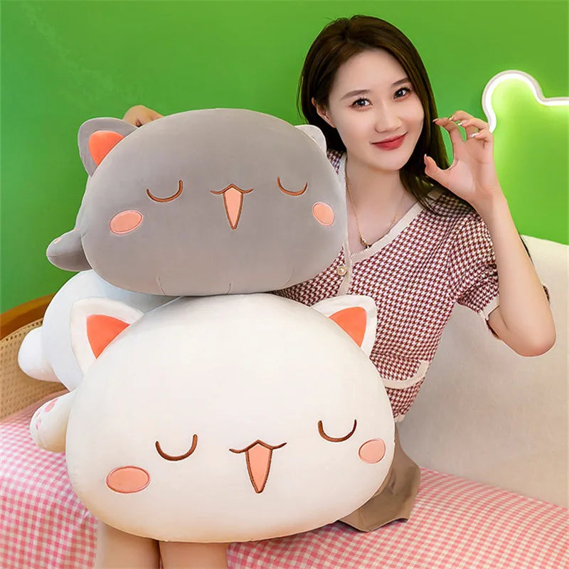 1pc 35/50/65cm Kawaii Lying Cat Plush Toys Stuffed Cute Cat Doll Lovely Animal Pillow Soft Cartoon Cushion Kid Christmas Gift