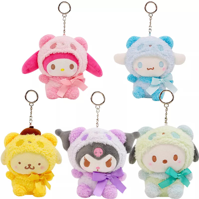 Sanrio 10cm Kuromi My Melody KT Cat PC Dog Hello Kitty Plushie Keychain - Plushy Mart