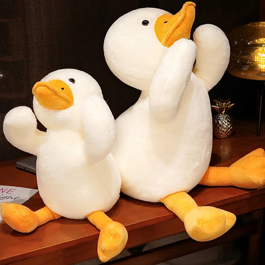 Giant Lying Duck Plush Toys Sleep Pillow Kawaii Animal Stuffed Swan Goose Plush Dolls Present Floor Mat Kids Girls Birthday Gift