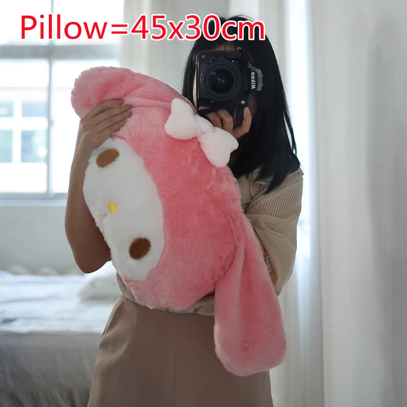 Soft My Melody Plush Toy Big Size Hug Pillow Comfortable Back Cushion Lovely Japanese Style Plushies Sofa Decorative Pillow