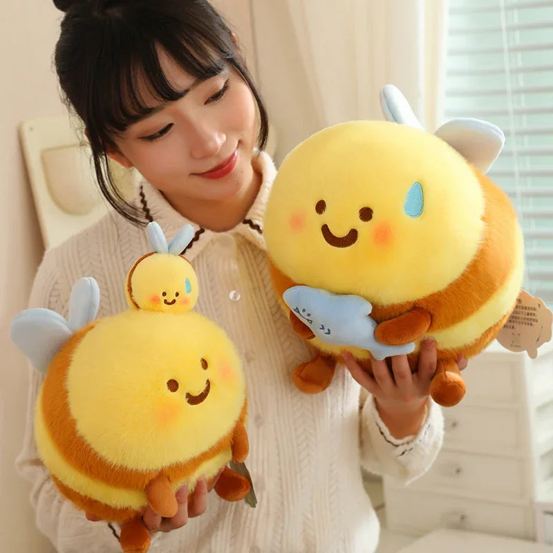 20/28CM Cute Zipper Bee Doll Stuffed Plush Animal Kids Toys Cartoon Pillow Creative Lovely Girls Doll Birthday Gifts Home Decor