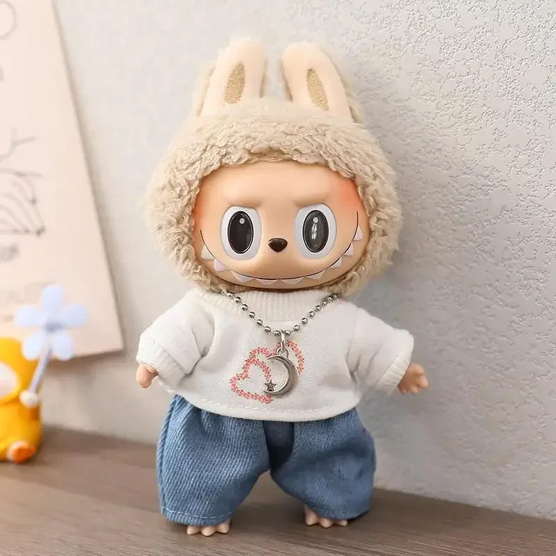 17cm Mini Plush Doll'S Clothes Outfit Accessories For Korea Kpop Exo Labubu Idol V1 V2 casual suit hat shoes Clothing Gift