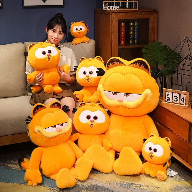 MINISO Garfield Plush Toy Funny Lazy Ginger Fat Angry Cat Kittens Stuffed Doll Anime Kitty Peluche Animal Sofa Cushion Kid  Gift