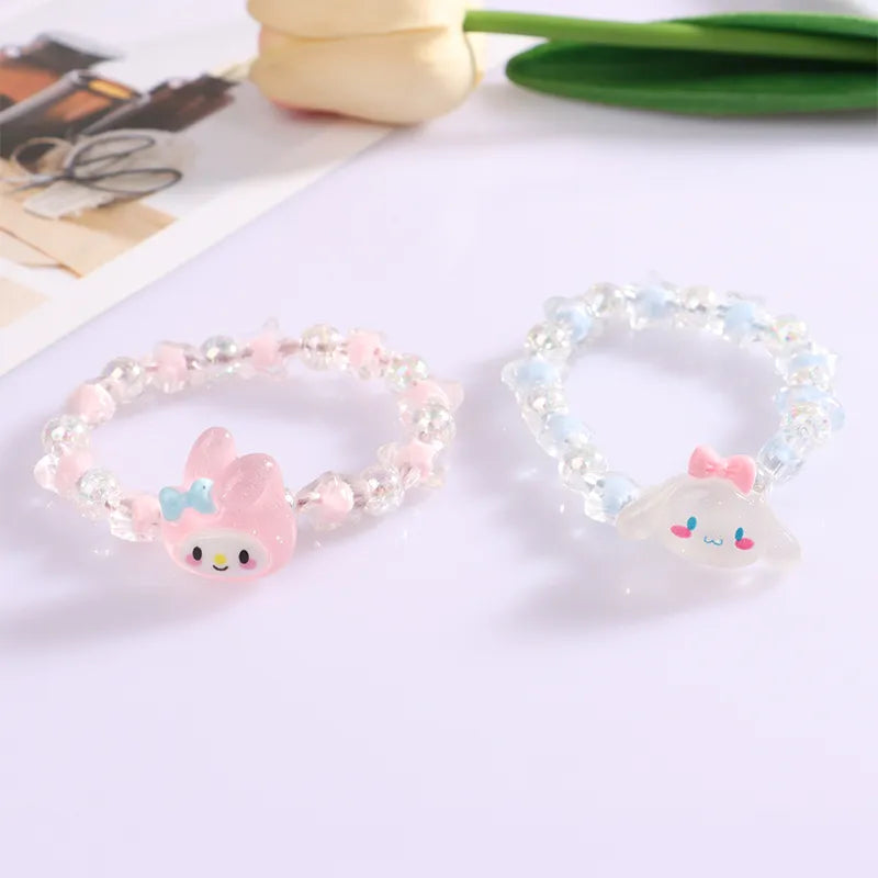 Anime Sanrio Crystal Bracelet - Kuromi My Melody Cinnamoroll Cartoon Couple Leather Band