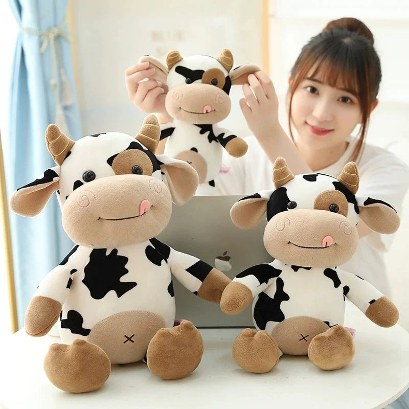 Small Cow Plush Toy 25-35cm Soft PP Cotton Stuffed Animal Cartoon Doll Kids Birthday Holiday Gift