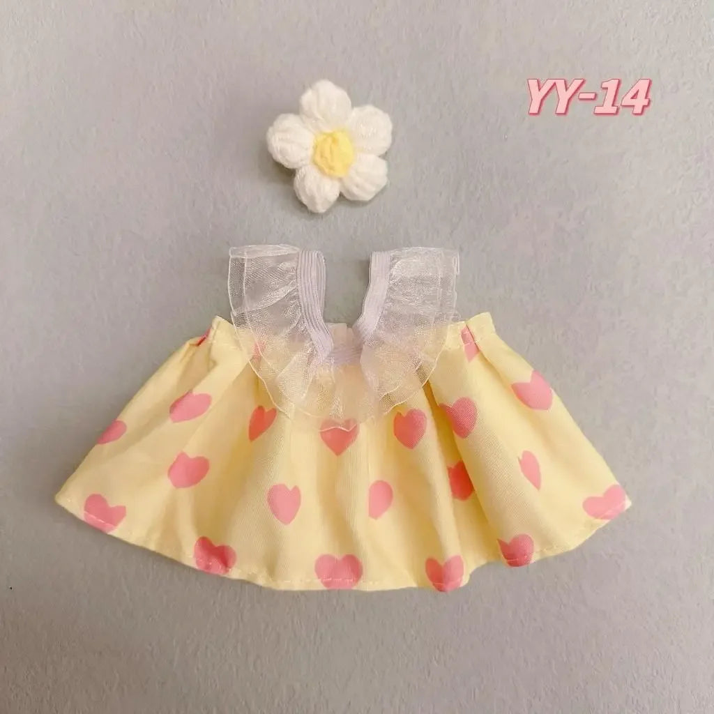 20Cm cotton doll clothes college style suit plush doll rechange cute baby clothes skirt (no doll)