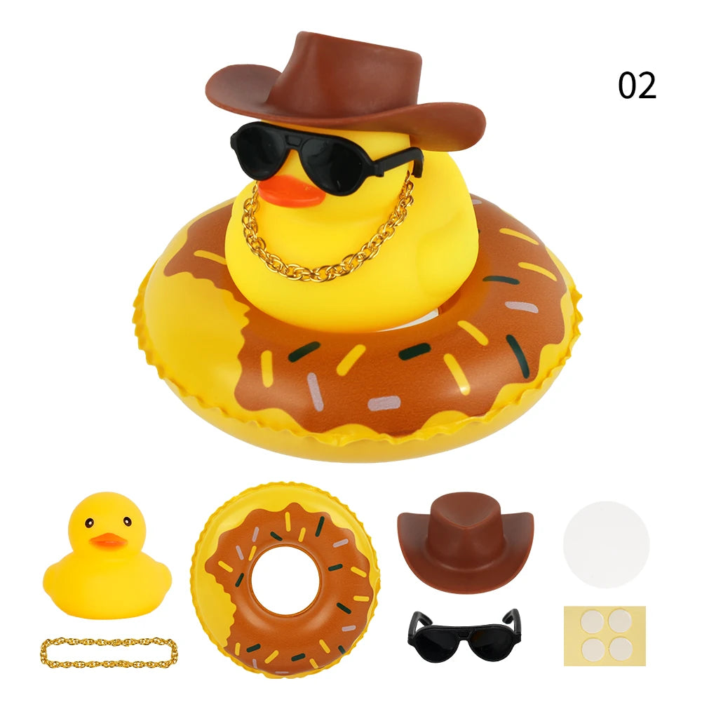 Summer Swimming Ring Yellow Rubber Duck Cute Cowboy Hat Duckies Children's Pool Duck Toys