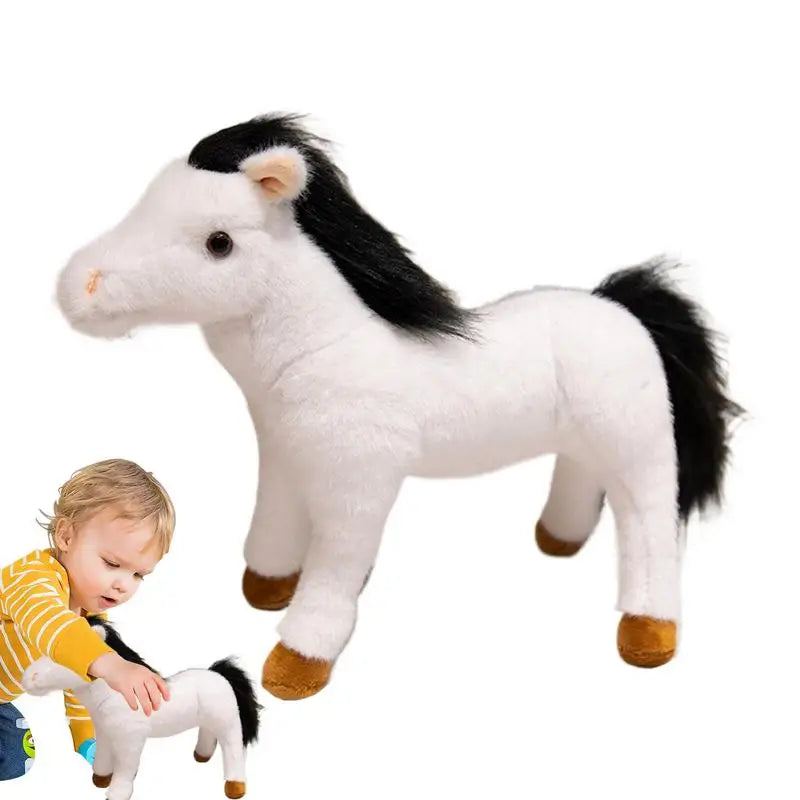 30cm Simulation Horse Plush Toy Cute Cartoon Animal Doll Home Decoration Ornaments Children Boyfriend Birthday Gifts