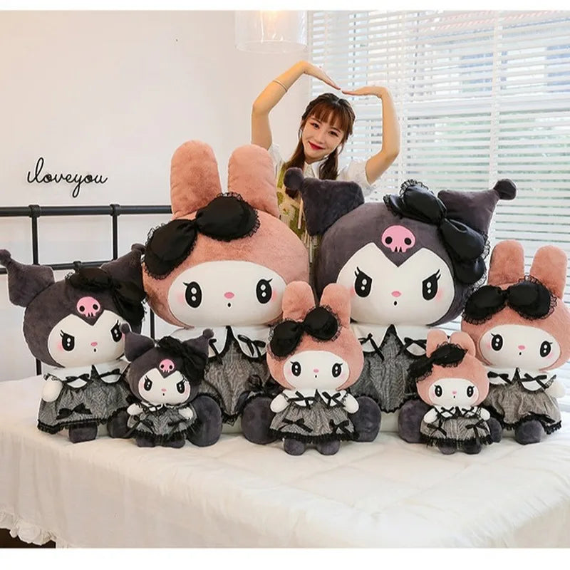 Surrounding Toys Gothic Style Kuromi Melody Plush Toy Dolls Sanrio Plush Dolls Wholesale Gifts For Girls Cute Pillows Pp Cotton