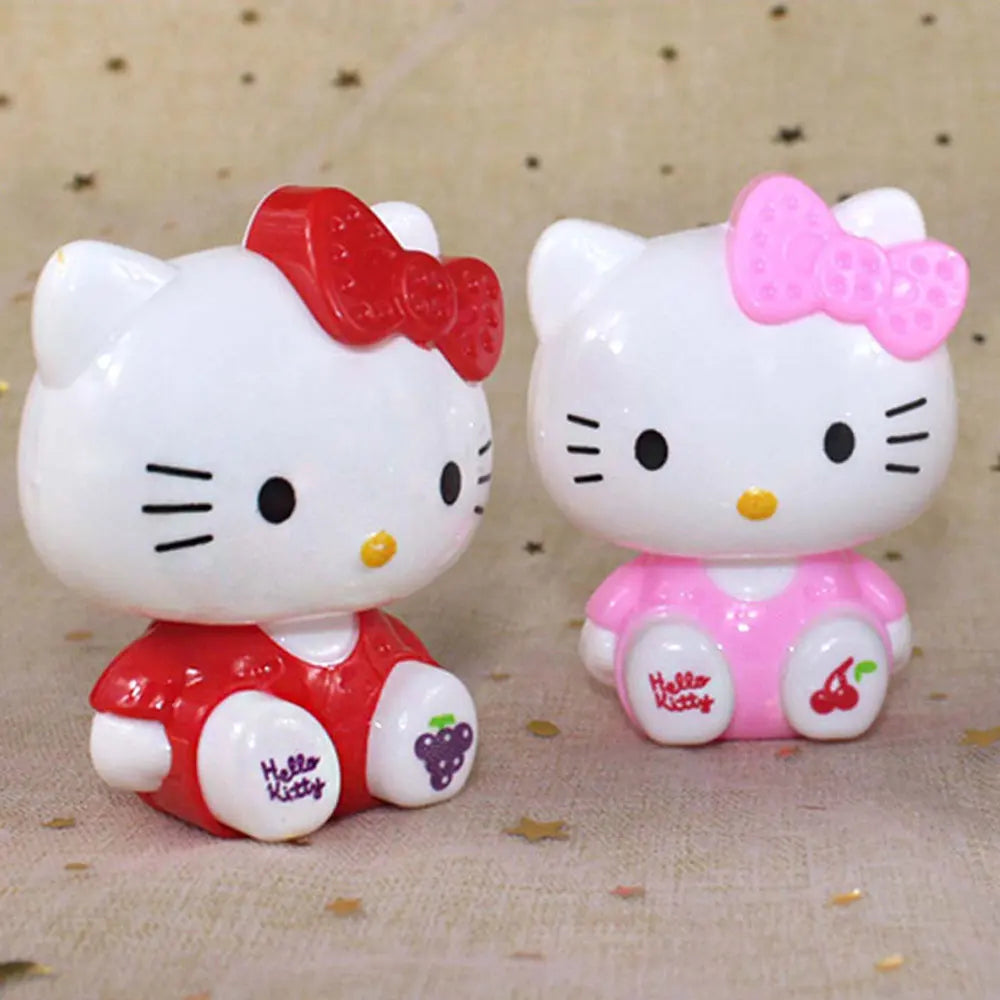 Sanrio Figuren Doll Cute Hello Kitty Action Figure Cake Decoration PVC Model Desktop Toy Car Deco Ornaments Children's Gift