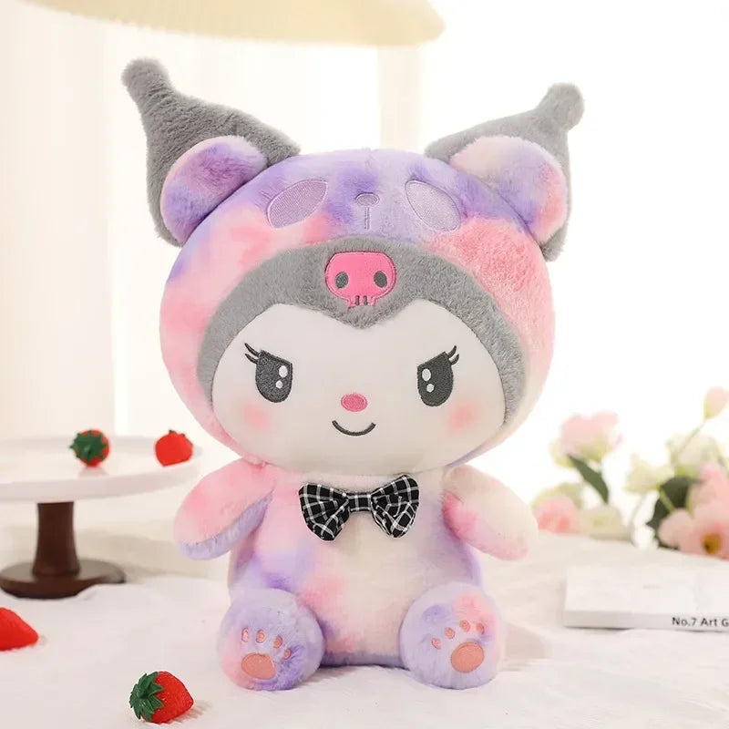 115CM Big Size Kawaii Tie-dye Sanrio Kuromi Plushies My Melody Doll Plush Toy Hug Children's Stuffed Animal Female Holiday Gift