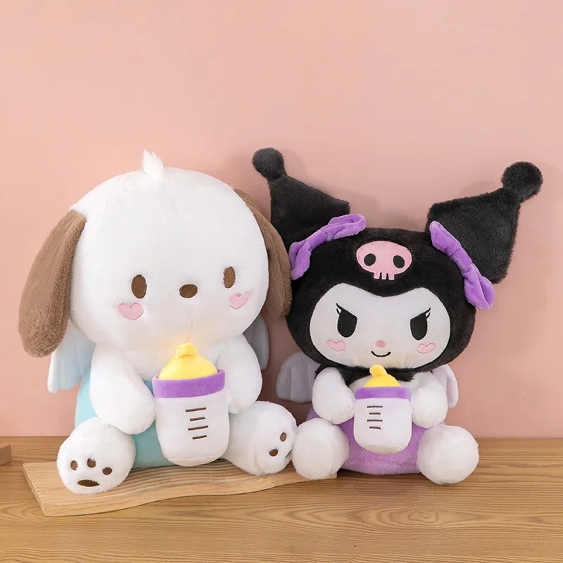 30/45cm Creative New Milk Bottle Angel Kuromi Plush Toys Doll Home Decoration Pillow Large Pacha Dog Cartoon Doll for Kids