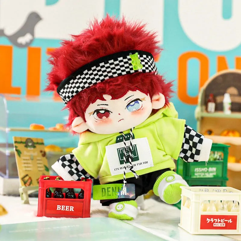 Handsome Plush Cotton Doll Idol Stuffed Super Star Figure Dolls No Attribute Fat Body Red Hair Doll Can Change Clothes Gift