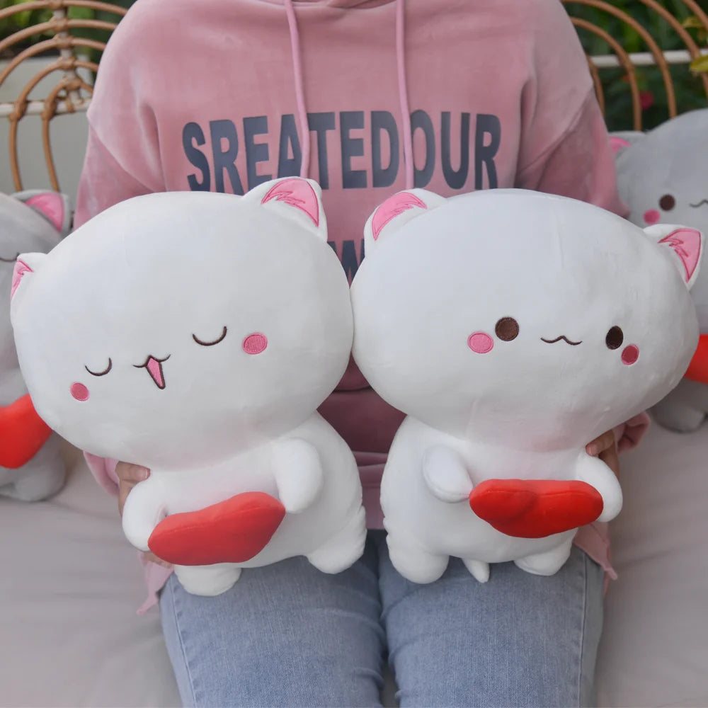 TreasuringU Lovely Cat Plush Dolls Kawaii Cartoon Cat with Love Heart Stuffed Toys Pillows Children Christmas Birthday Gifts