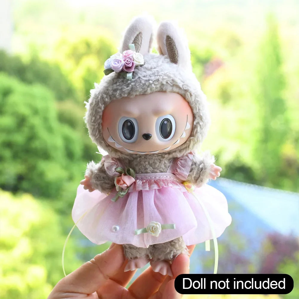 17cm Mini Plush Doll'S Clothes Outfit Accessories For Korea Kpop Exo Labubu Idol Dolls Wedding dress suit Clothing Gift