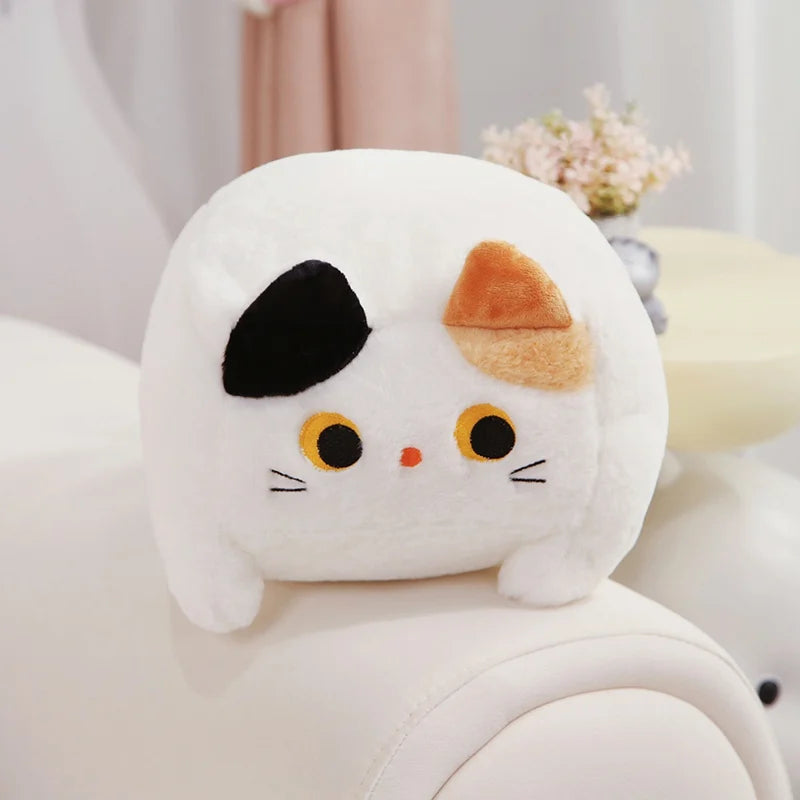 Kawaii Cat Plush Toy Standing Fuzzy Cube Cats Plushies Doll Cute Throw Pillow Sofa Cushion Peluche Animal Child Birthday Gift