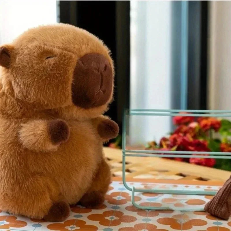 New 23cm Capybara Plush Toy Simulation Capibara Anime Fluffty Cute Animal Soft Stuffed Doll Children Christmas Plush Toy Gifts